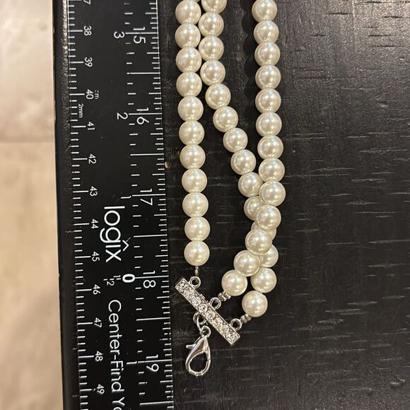 Stella & Ruby Pearl Rhinestone Elegant Formal Fancy Necklace Collar Statement‌ - Picture 10 of 11